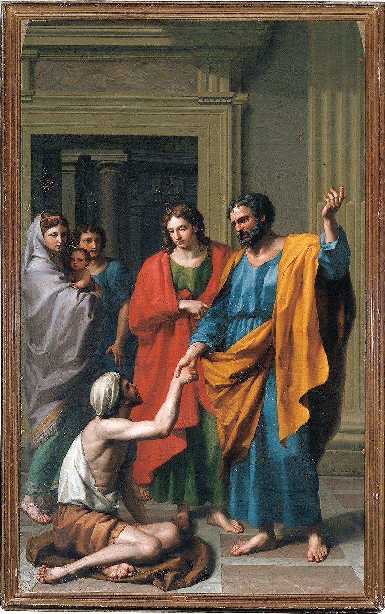 St. Peter og St. John helbreder den lamme, 1783 af Francisco Javier Ramos y Albertos