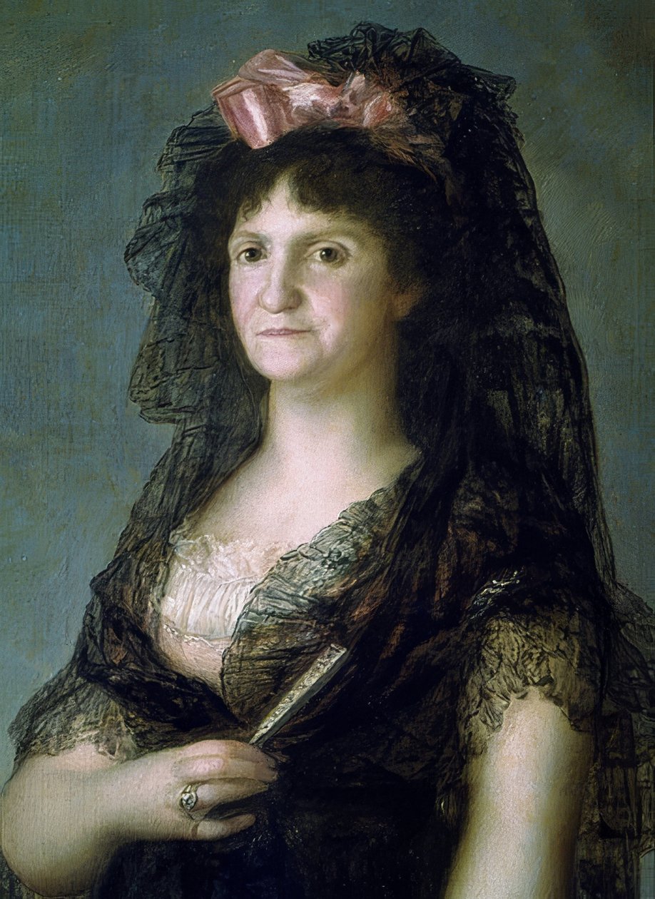 Portræt af Maria Lusia med mantilla. 1799. Detalje af Francisco de Goya