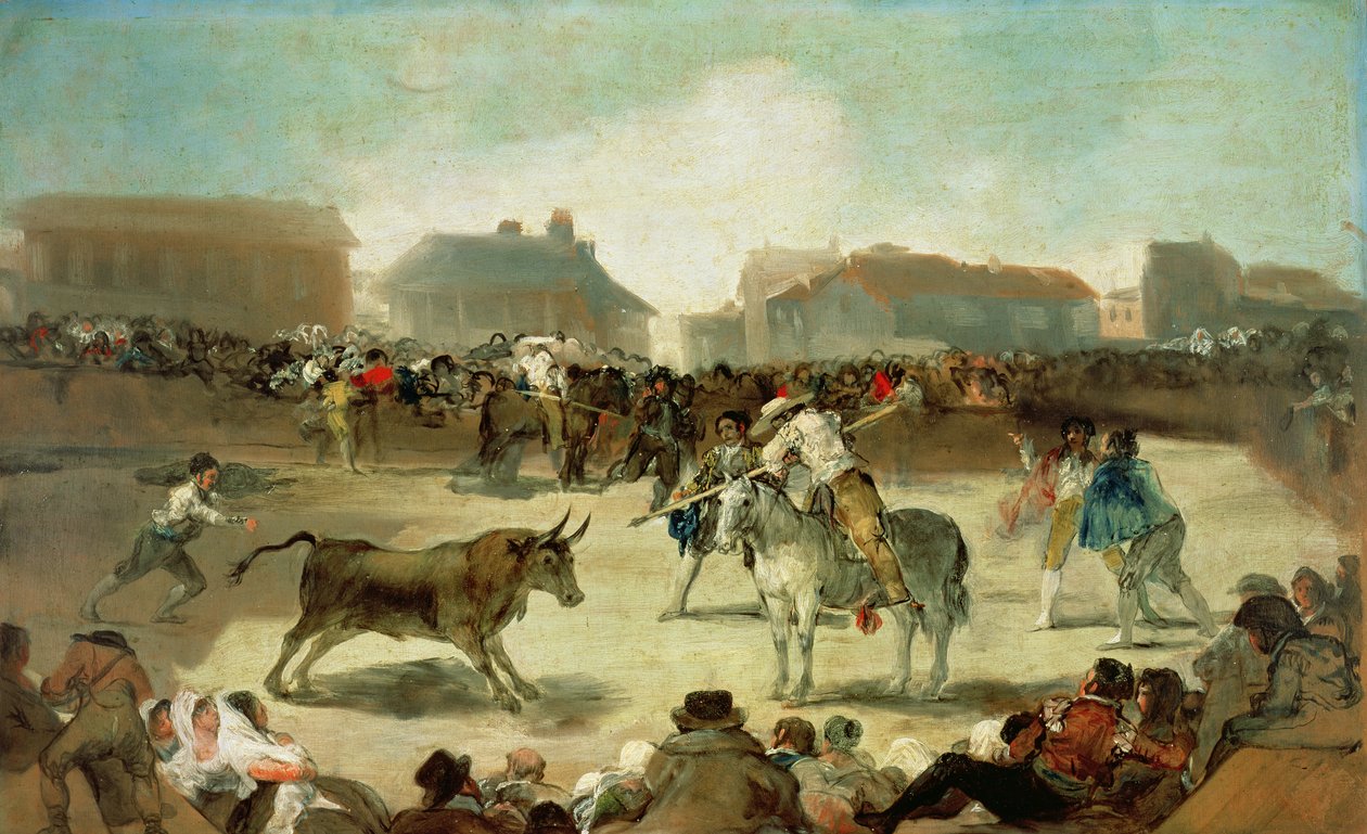 A Village Tyrefight (olie på lærred) af Francisco de Goya