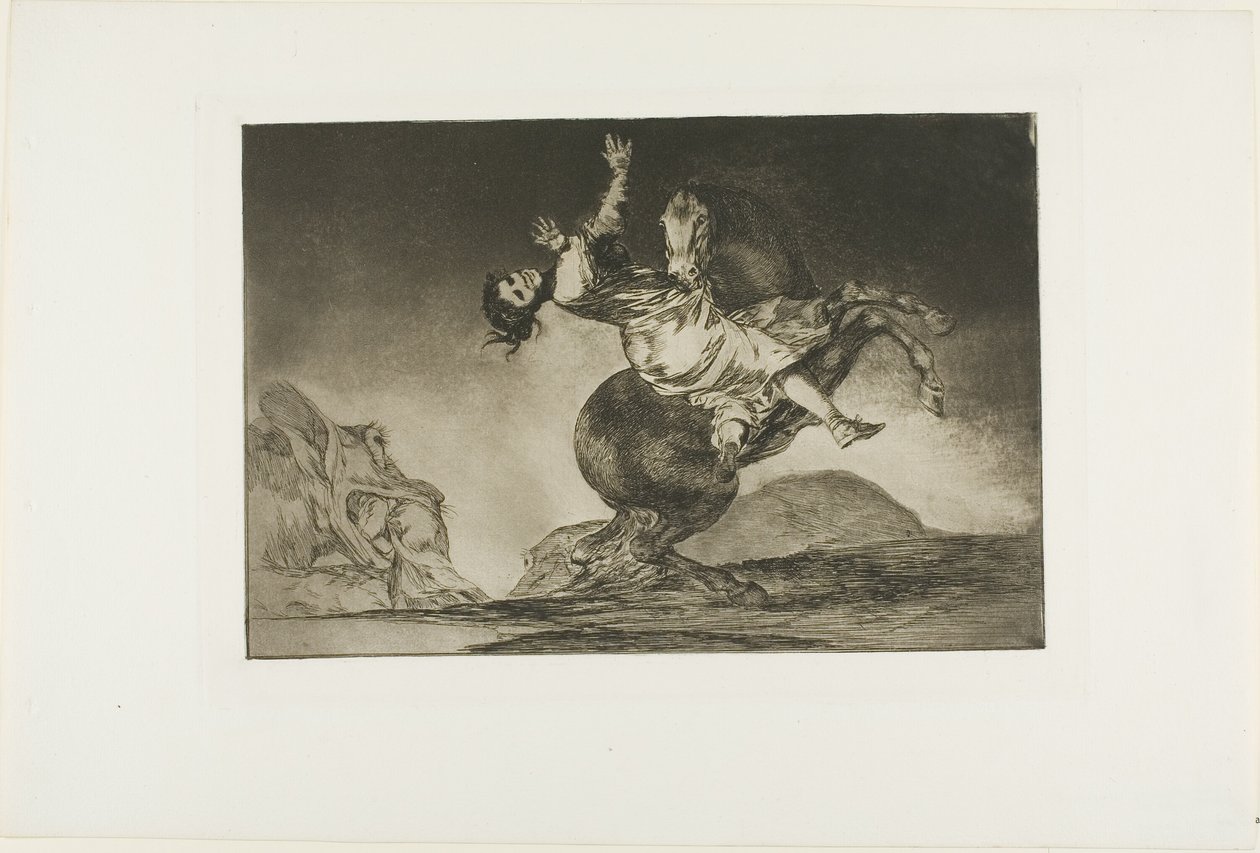 En kvinde og en hest, lad en anden mestre dem, tallerken ti fra Los Proverbios af Francisco Jose de Goya y Lucientes
