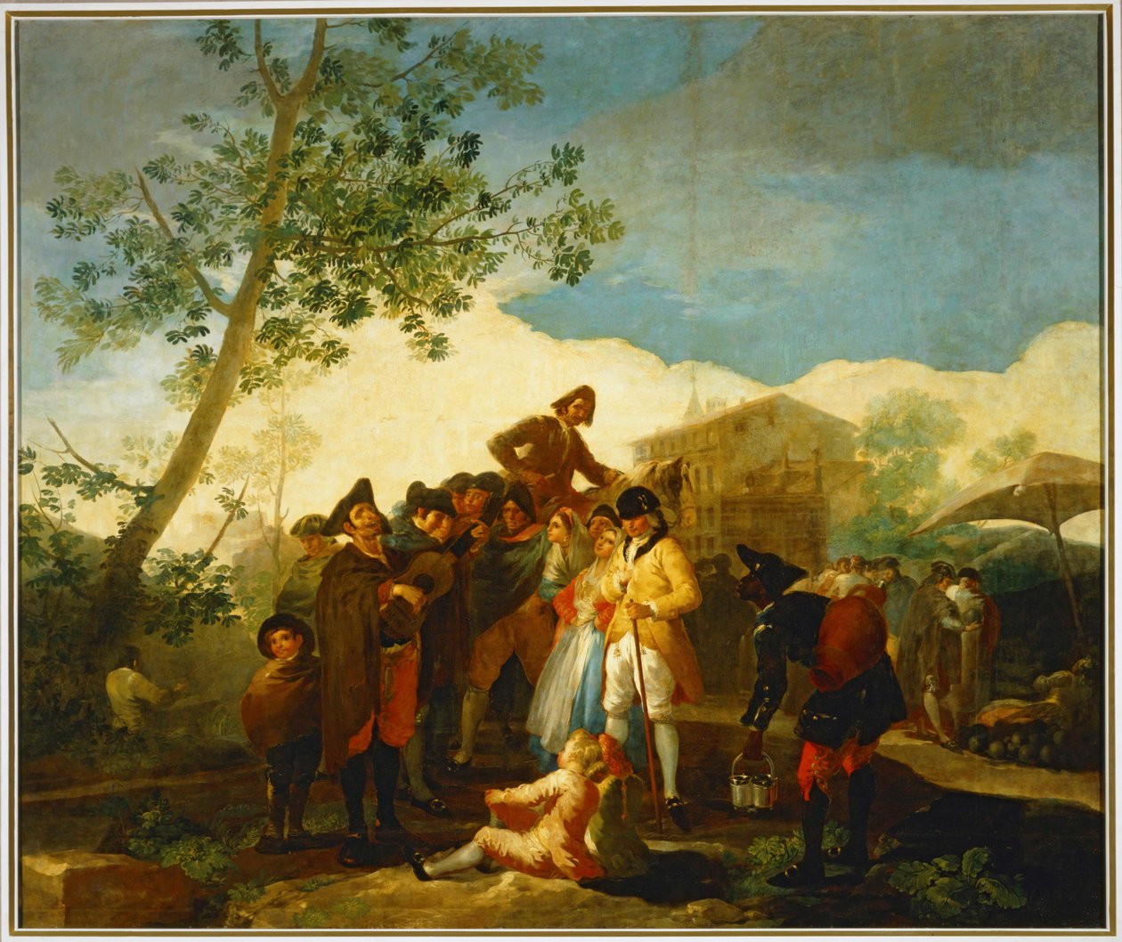 En blind mand spiller guitar ... (maleri på lærred) af Francisco Jose de Goya y Lucientes