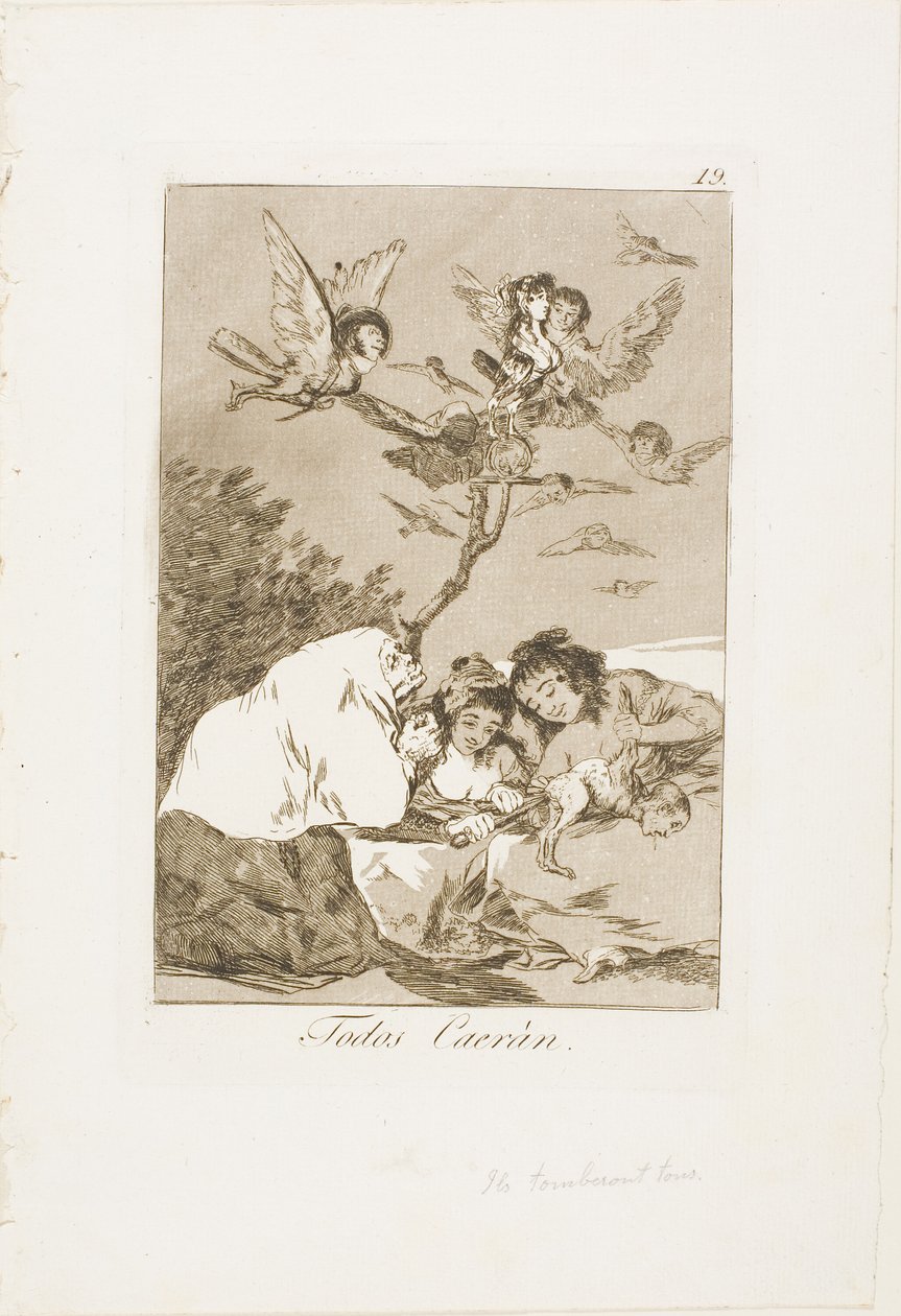 All Will Fall, tallerken 19 fra Los Caprichos af Francisco Jose de Goya y Lucientes