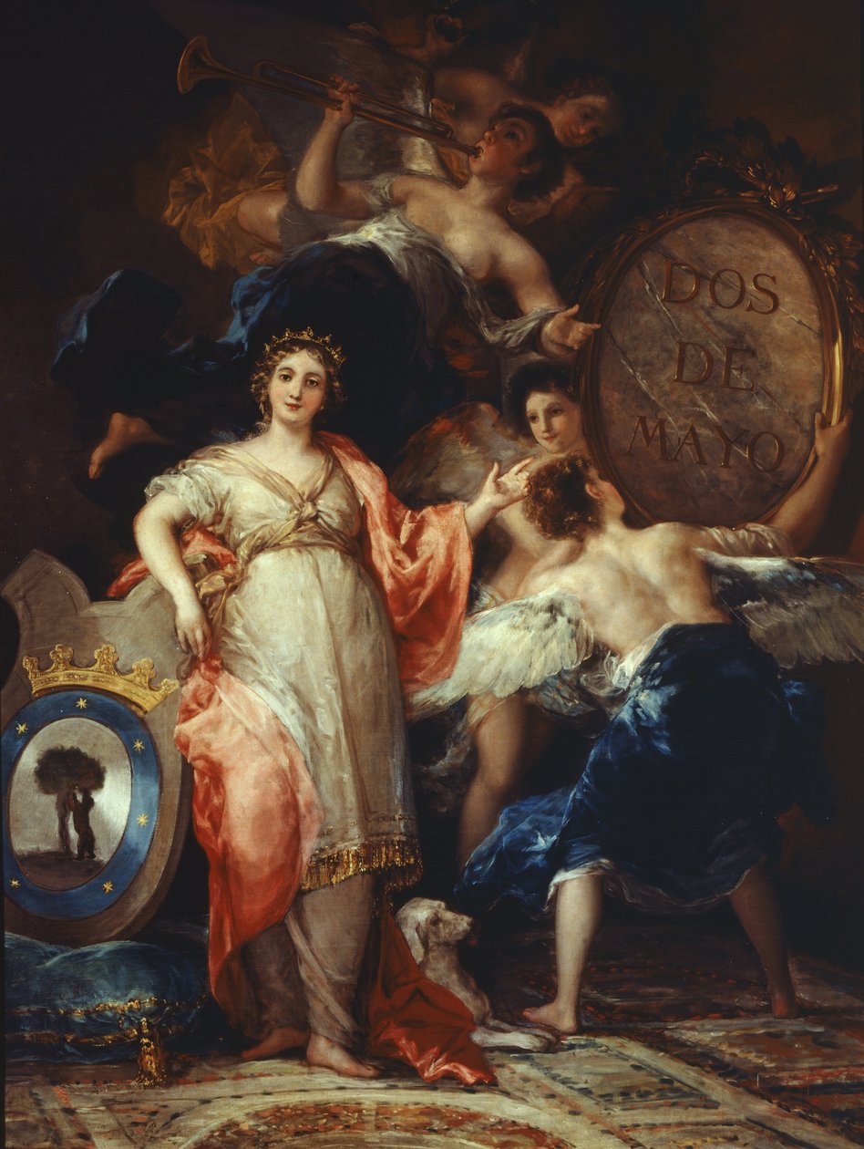 Allegori over byen Madrid (Spanien) - Olie på lærred af Francisco de Goya