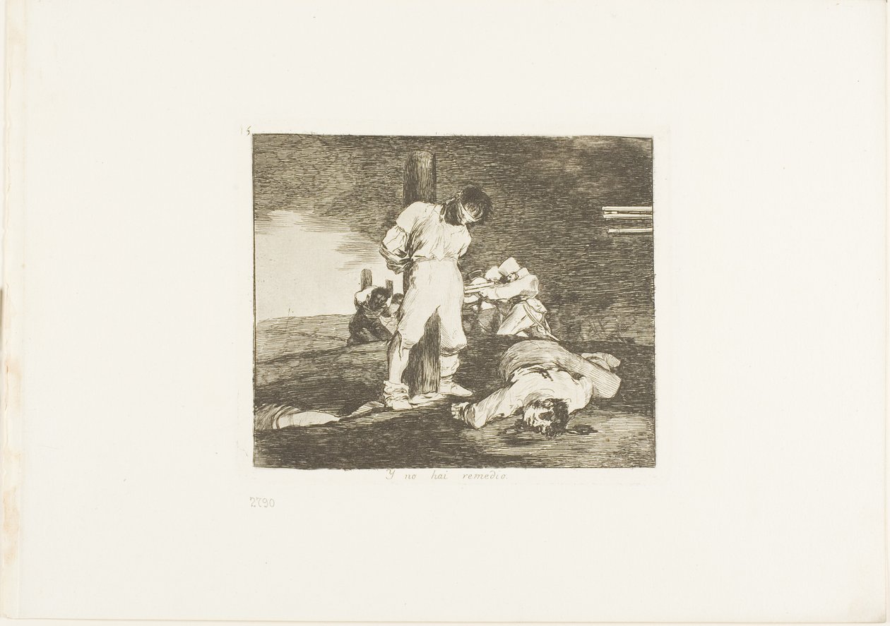 Og der er ingen hjælp at hente, planche 15 fra Krigens katastrofer af Francisco Jose de Goya y Lucientes