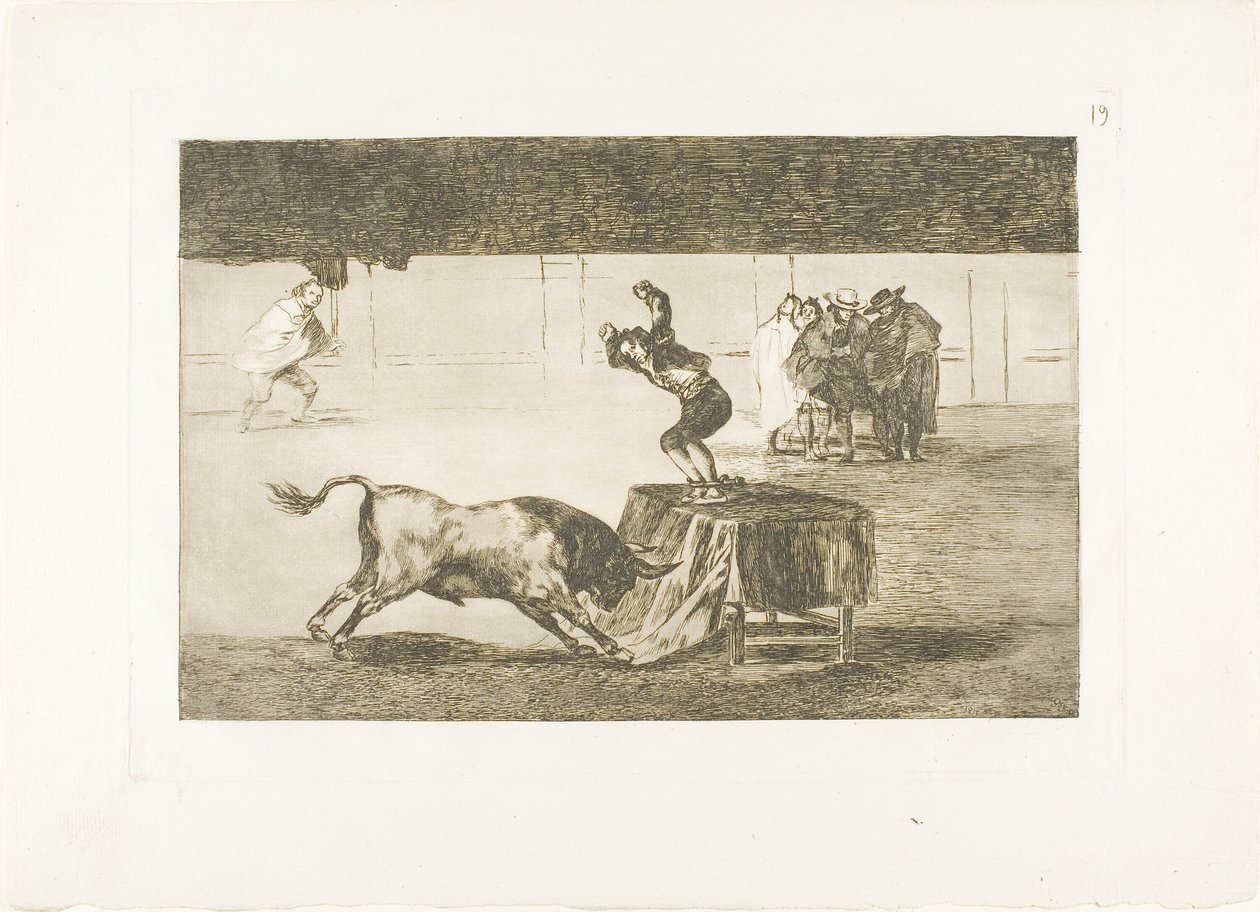 Endnu en galskab af ham i samme ring, plade 19 fra The Art of Tyrefighting af Francisco Jose de Goya y Lucientes