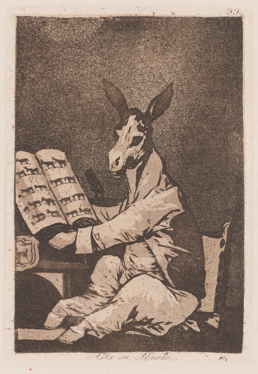 Så langt som hans bedstefar, sent 18.-tidlig 1800-tallet (tryk) af Francisco de Goya