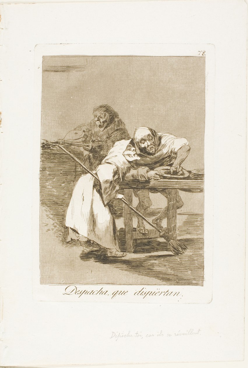 Vær hurtig, de vågner op, plade 78 fra Los Caprichos af Francisco Jose de Goya y Lucientes