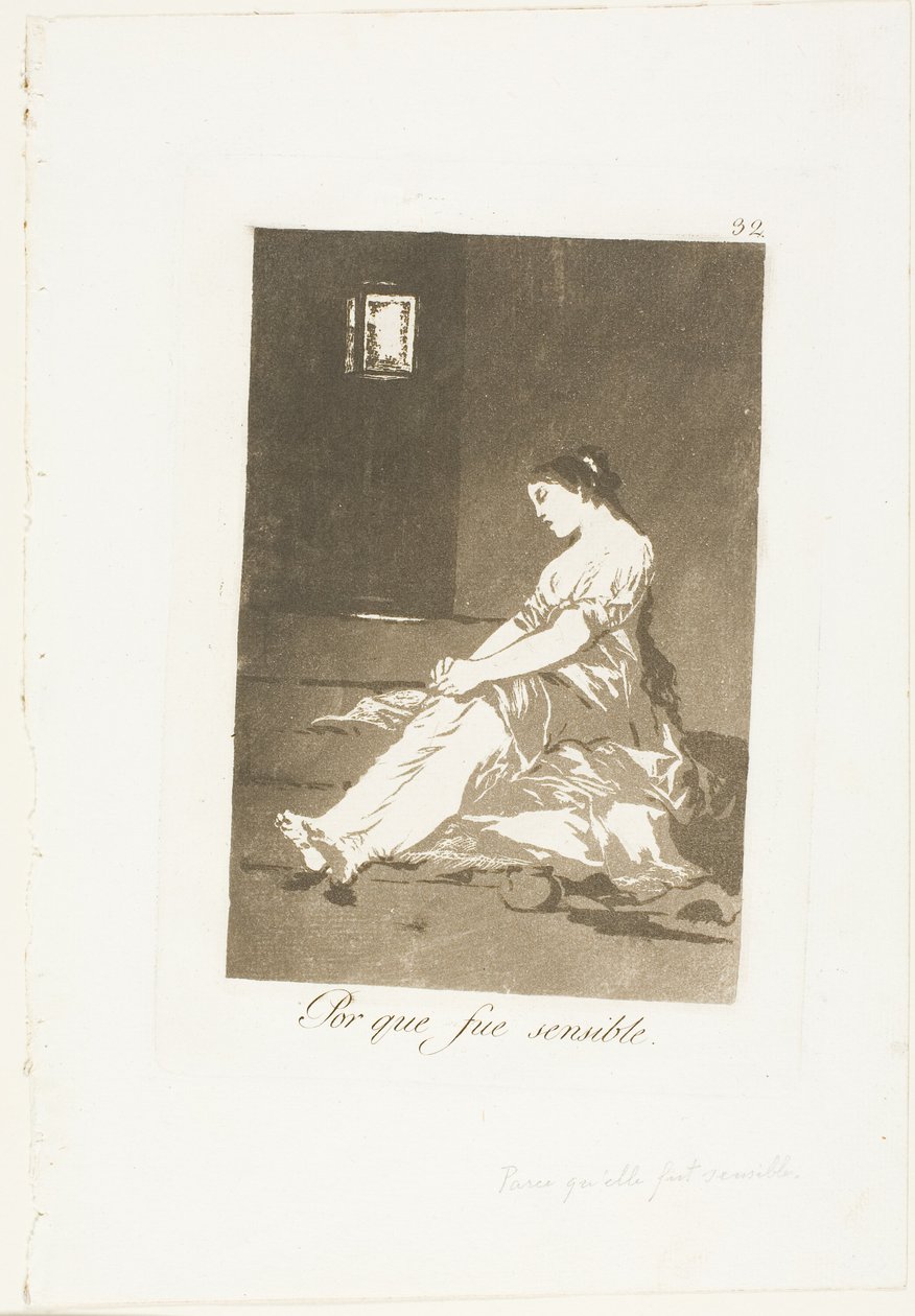 Fordi hun var modtagelig, tallerken 32 fra Los Caprichos af Francisco Jose de Goya y Lucientes