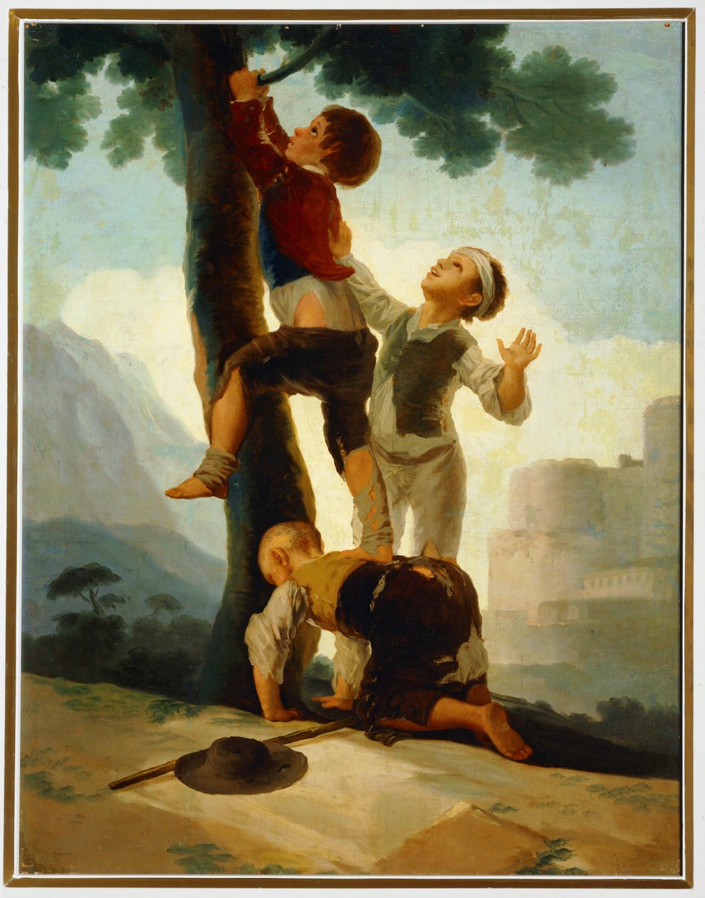 Drenge klatrer i et træ ... (maleri på lærred) af Francisco Jose de Goya y Lucientes
