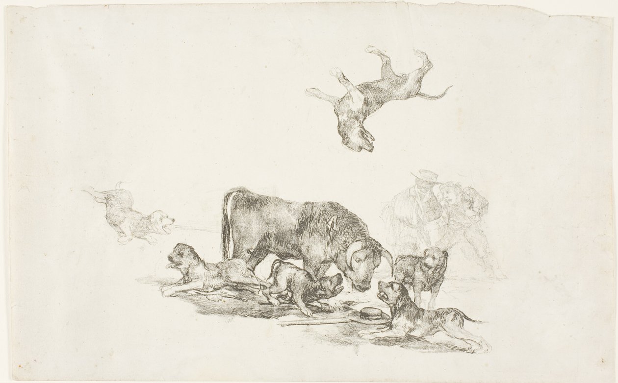 Tyr angrebet af hunde af Francisco Jose de Goya y Lucientes