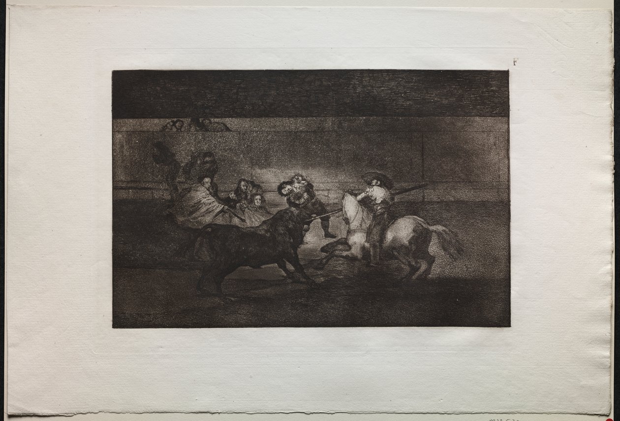 Tyrefights: The Death of Pepe Illo (3. komposition) af Francisco de Goya