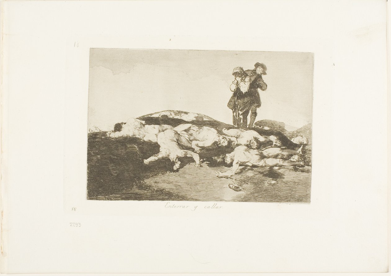 Begrav dem og tier stille, tallerken 18 fra The Disasters of War af Francisco Jose de Goya y Lucientes