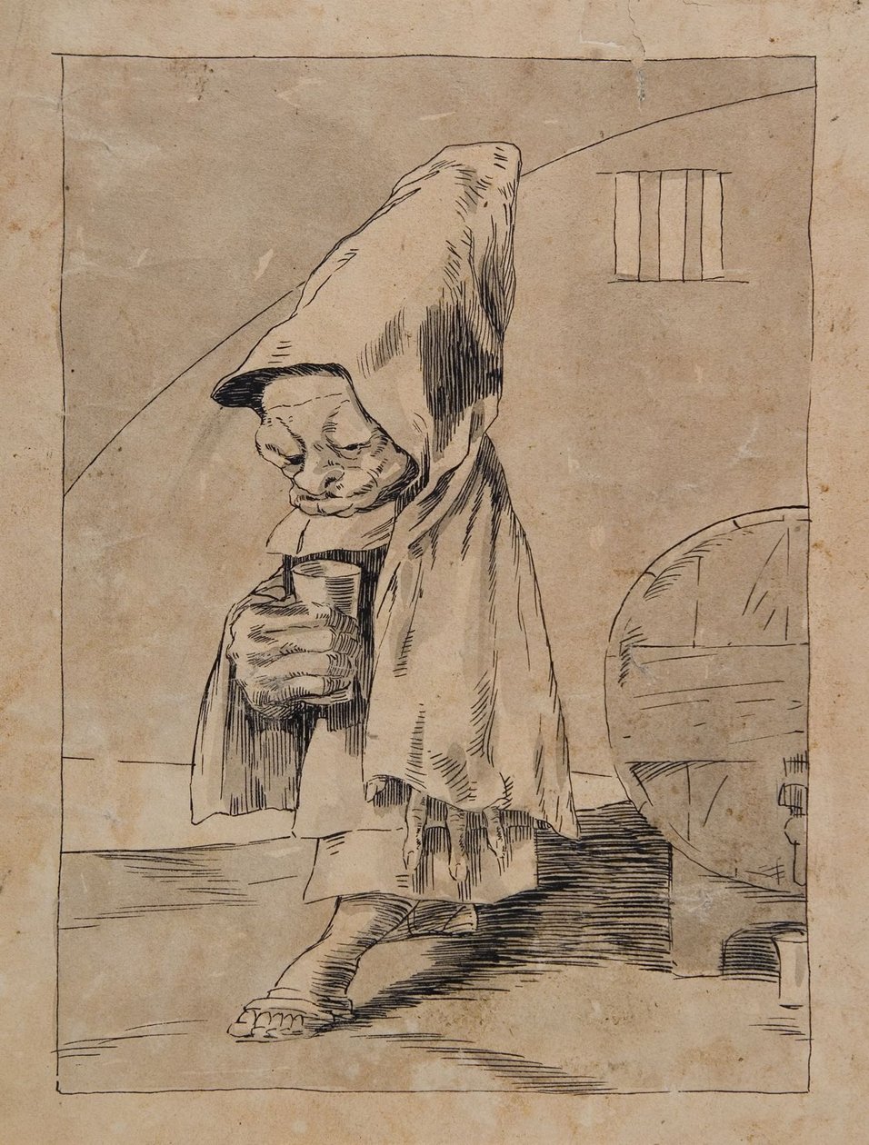 Karikatur af en munk af Francisco Jose de Goya y Lucientes