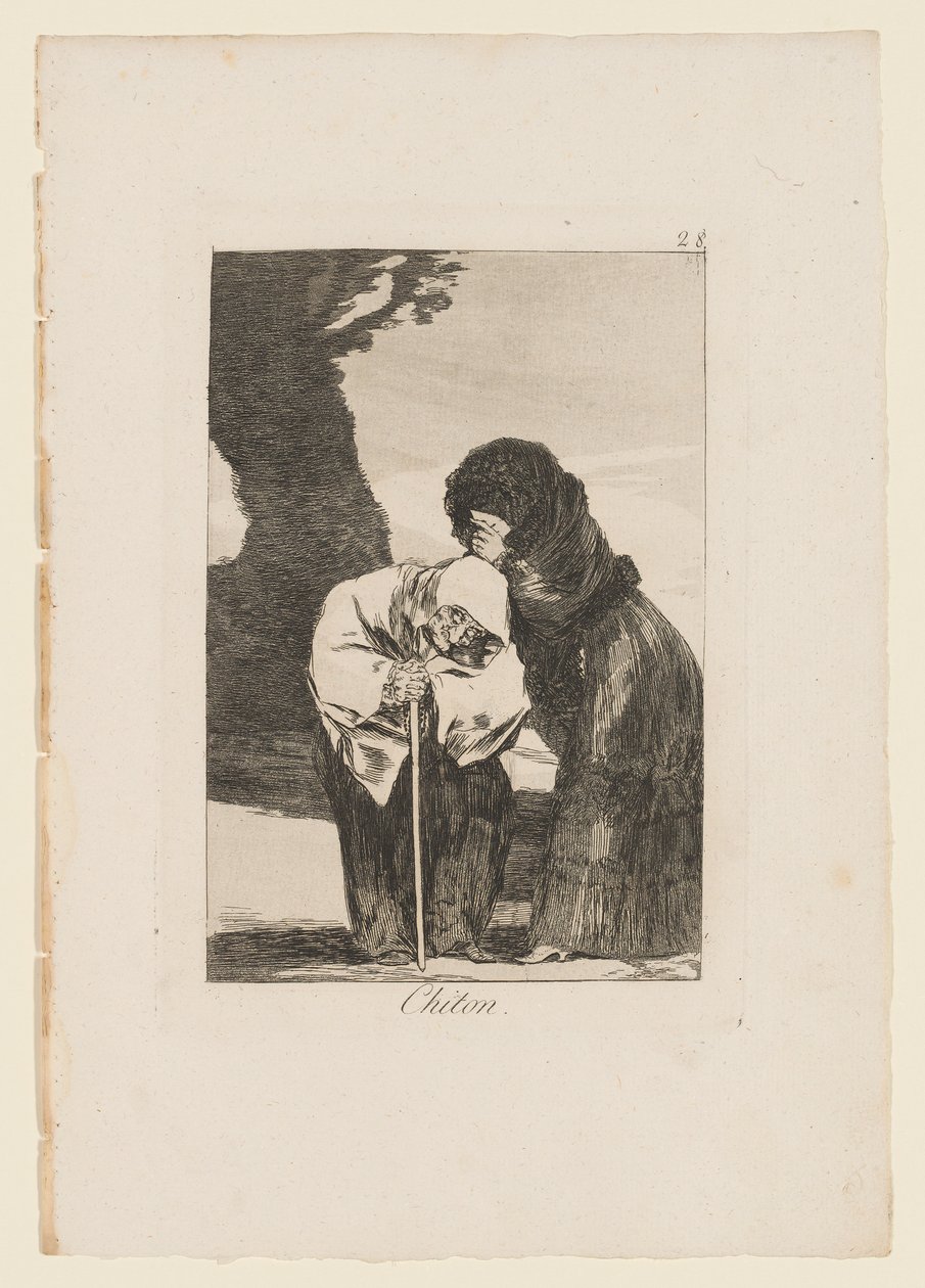 Chiton, tallerken fra "Los Caprichos", 1799 af Francisco de Goya