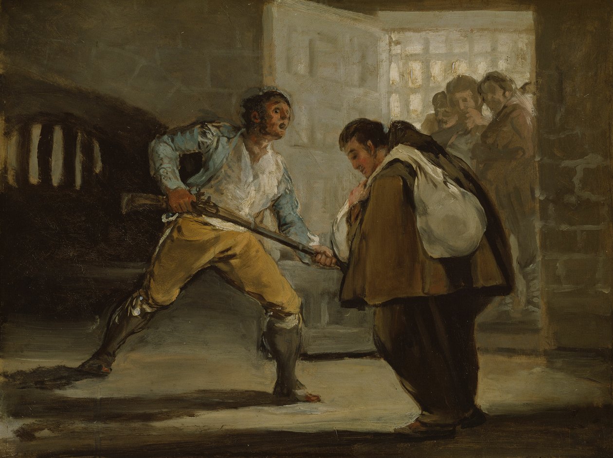 El Maragato truer broder Pedro de Zaldivia med sin pistol af Francisco Jose de Goya y Lucientes