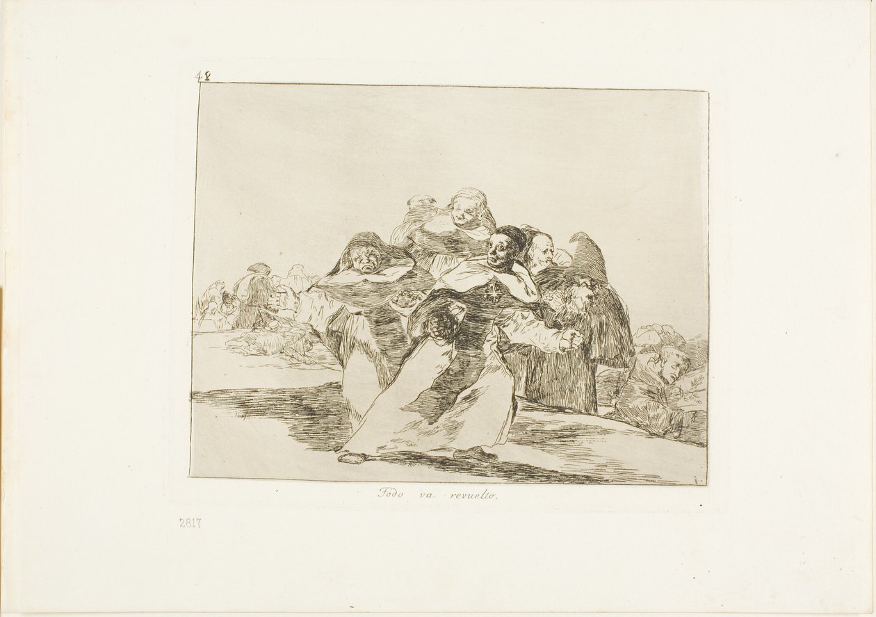 Alt er topsy-turvy, plade 42 fra The Disasters of War af Francisco Jose de Goya y Lucientes