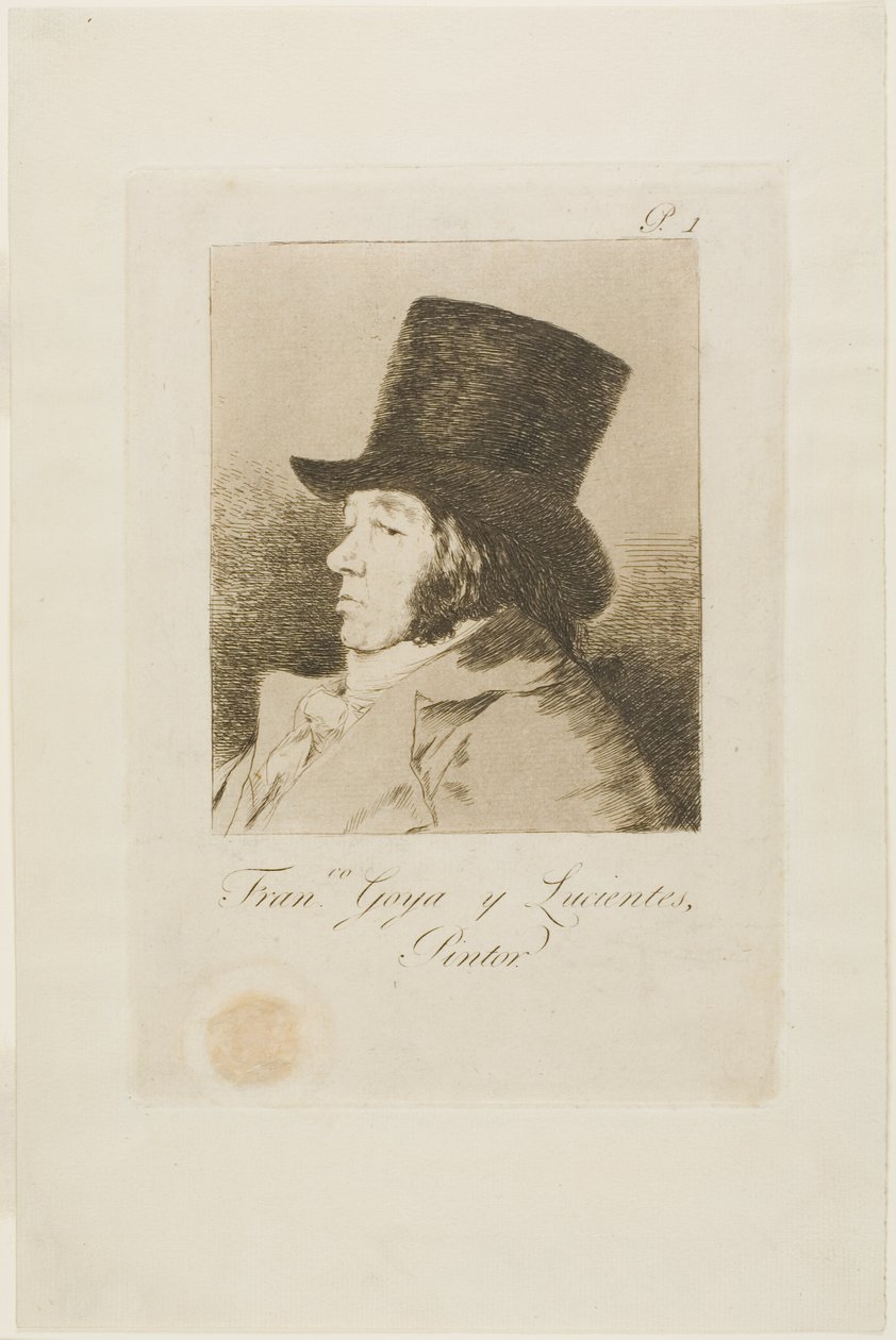 Francisco de Goya y Lucientes, maler, plade en fra Los Caprichos af Francisco Jose de Goya y Lucientes