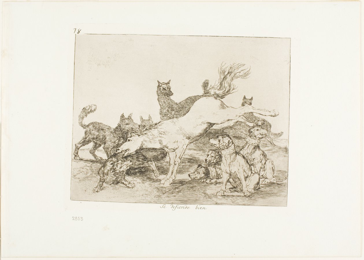Han forsvarer sig godt, plade 78 fra The Disasters of War af Francisco Jose de Goya y Lucientes