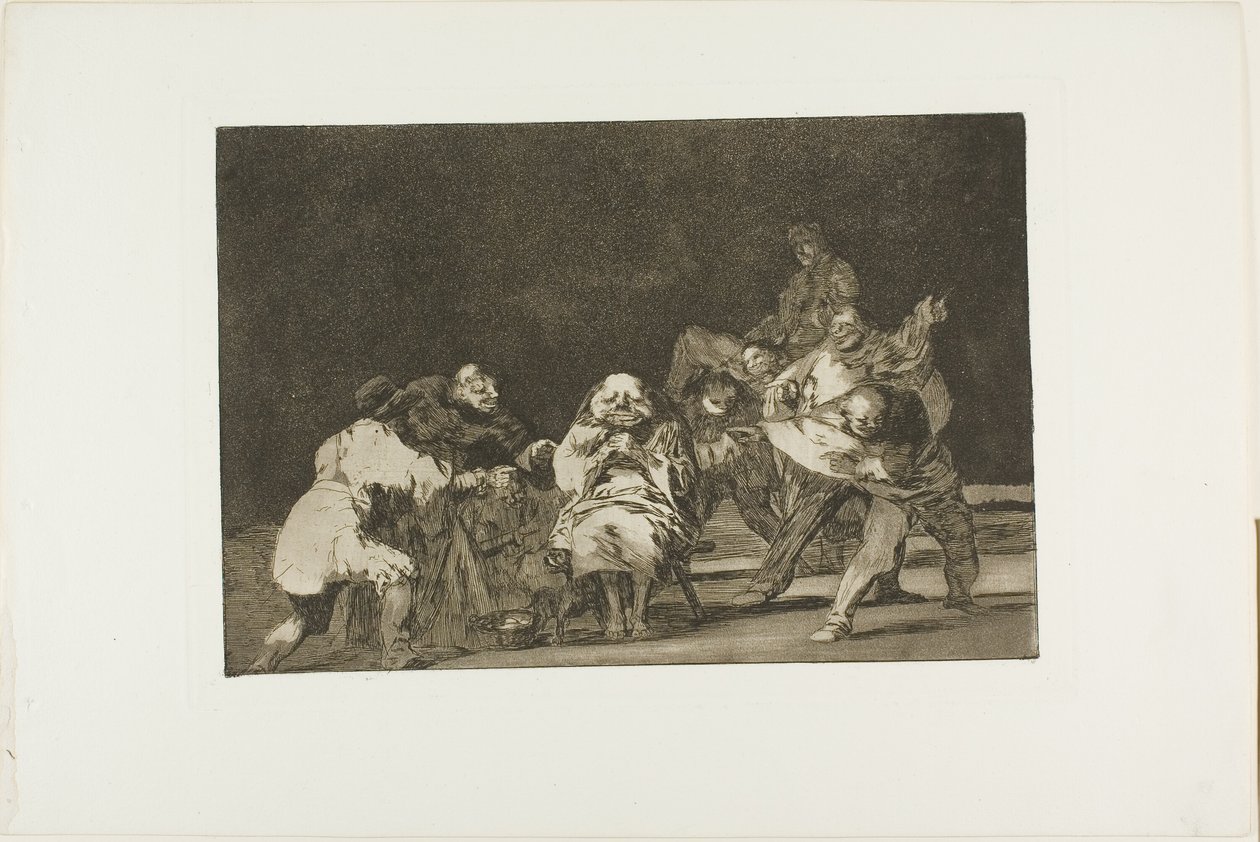 Den, der ikke kan lide dig, vil ærekrænke dig i spøg, plade 17 fra Los Proverbios af Francisco Jose de Goya y Lucientes