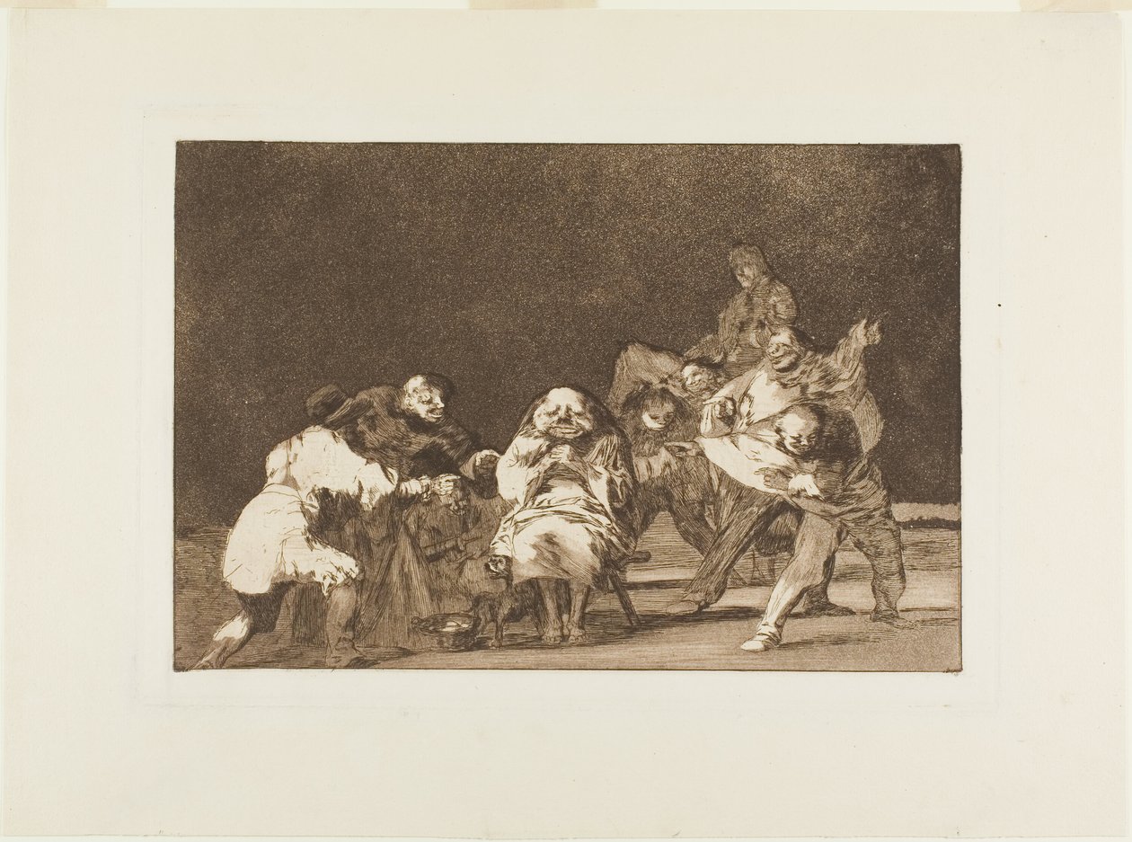 Den, der ikke kan lide dig, vil ærekrænke dig i spøg, plade 17 fra Los Proverbios af Francisco Jose de Goya y Lucientes