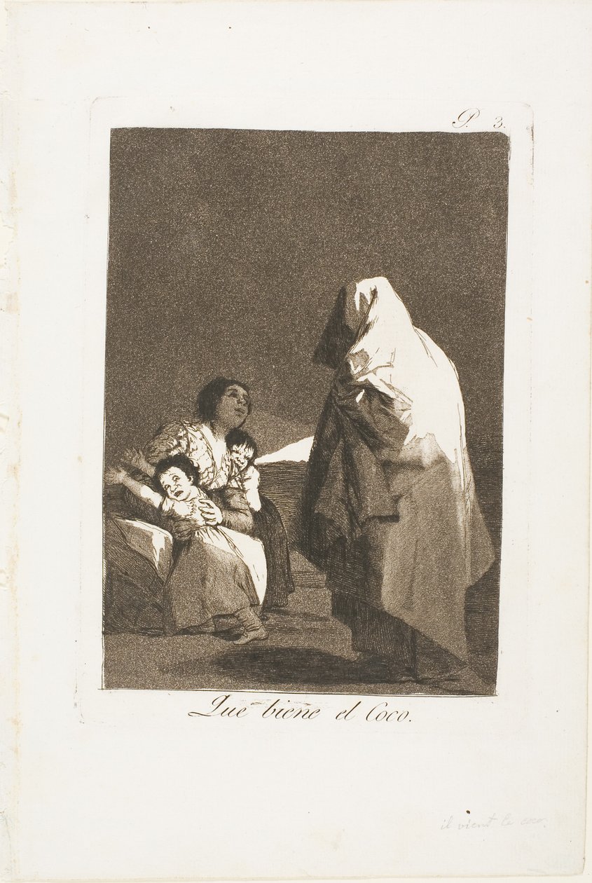 Here Comes the Bogeyman, tallerken tre fra Los Caprichos af Francisco Jose de Goya y Lucientes