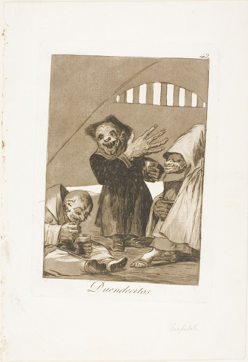 Hobgoblins, tallerken 49 fra Los Caprichos af Francisco Jose de Goya y Lucientes