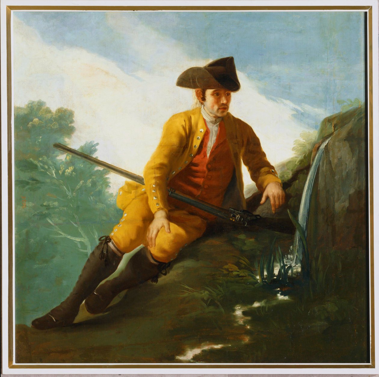 Jæger sidder ved et springvand ... (maleri på lærred) af Francisco Jose de Goya y Lucientes