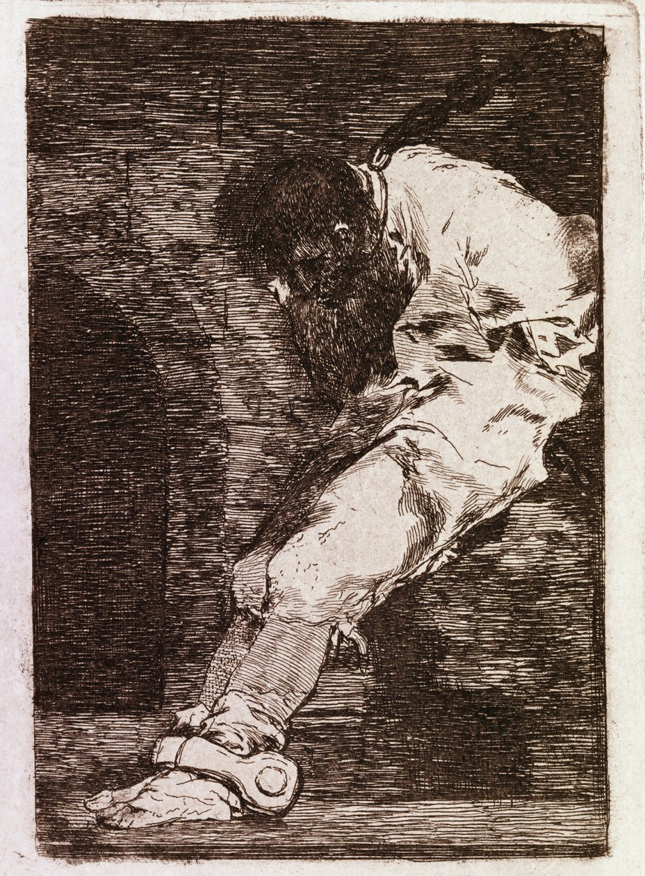 Hvis det er en kriminel, dør han hurtigt (Aquatint, ca. 1810) af Francisco de Goya