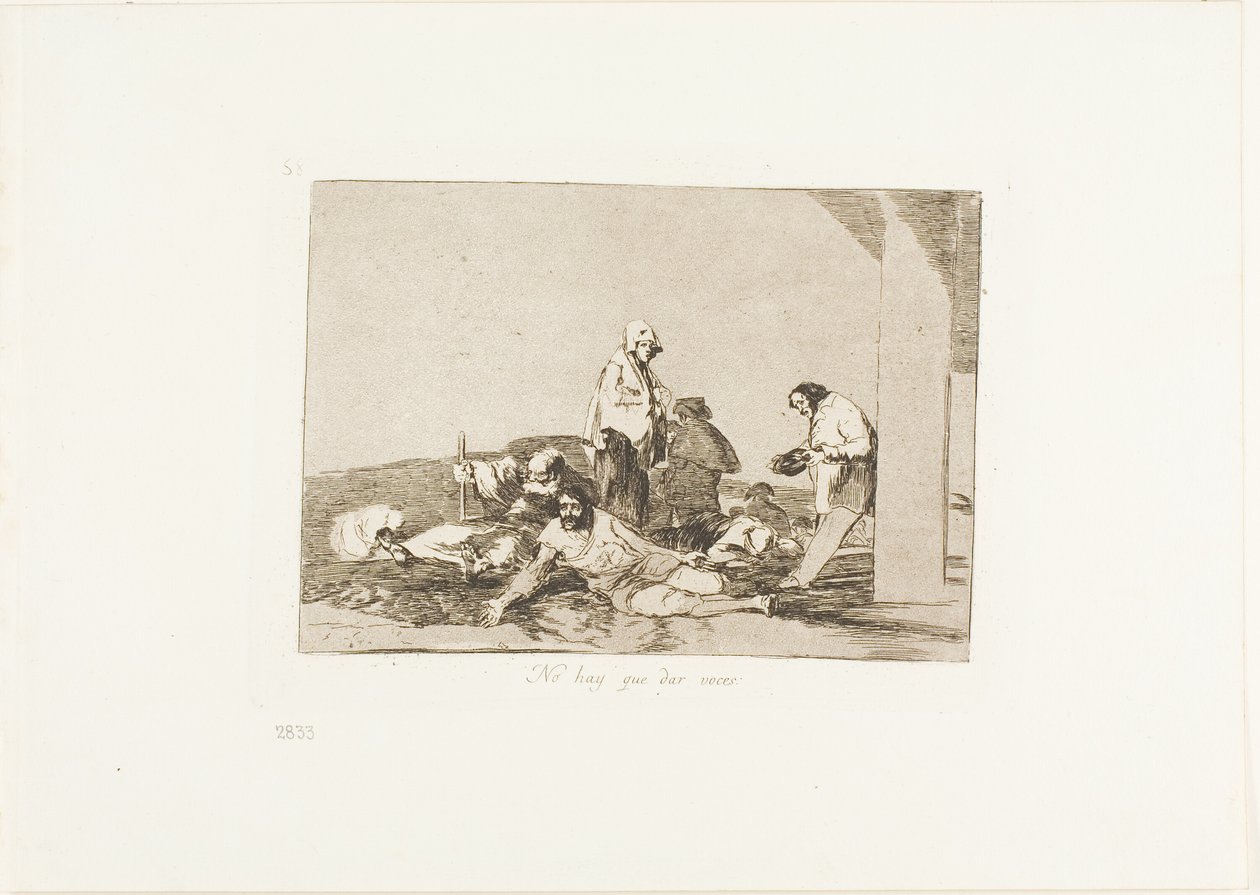 Det nytter ikke noget at råbe op, plade 58 fra Krigens katastrofer af Francisco Jose de Goya y Lucientes