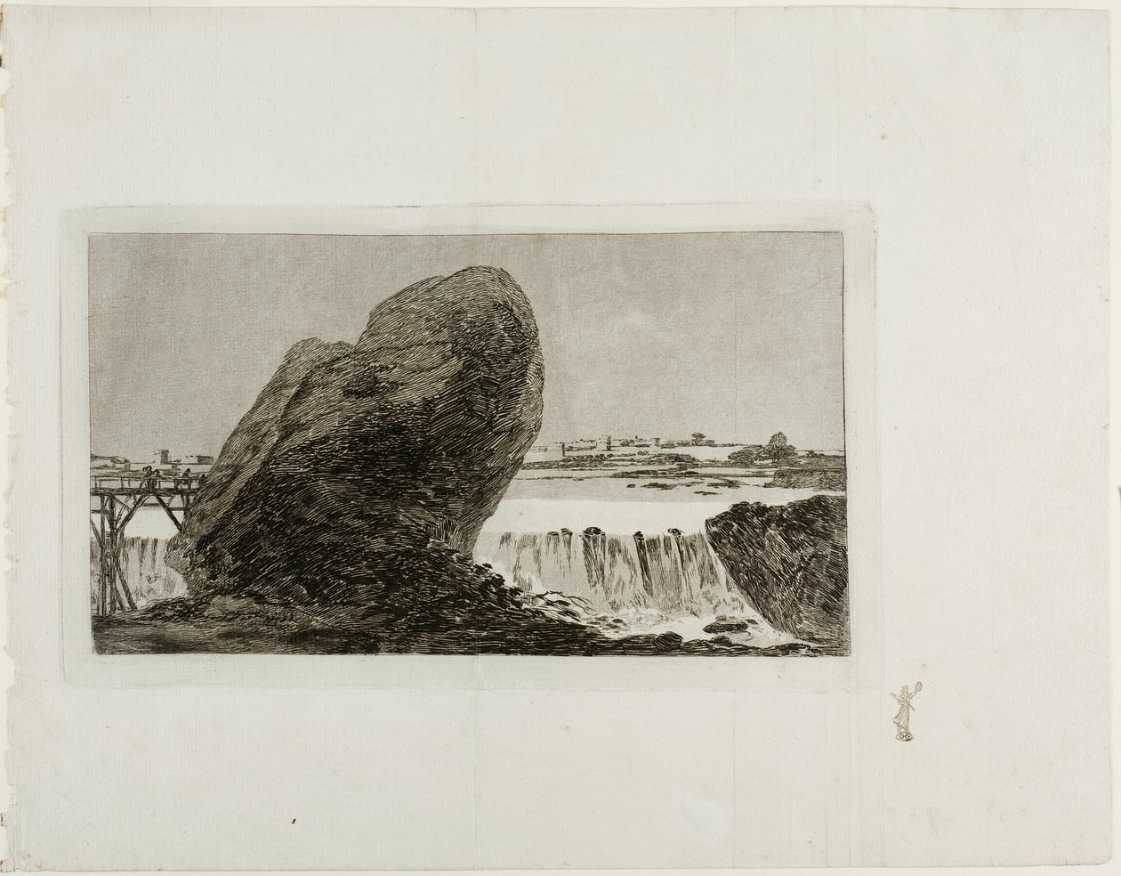 Landskab med vandfald af Francisco Jose de Goya y Lucientes