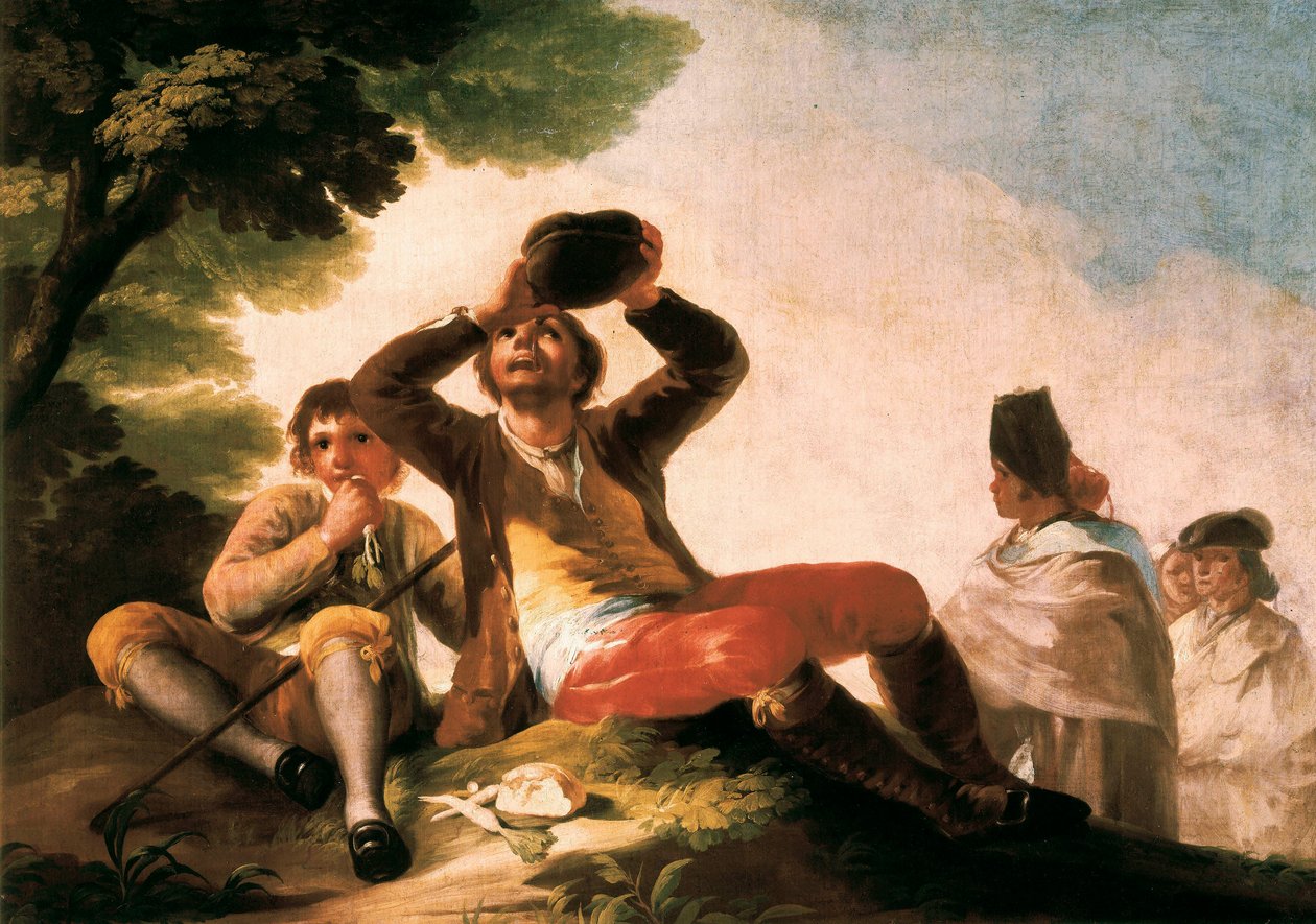 ""Le buveur"" Francisco de Goya y Lucientes (1746-1828). 1777. Madrid. Musee du Prado. af Francisco Jose de Goya y Lucientes