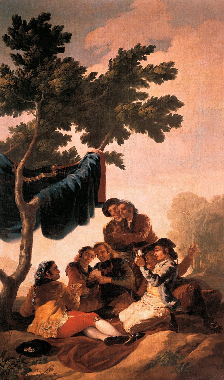 ""Kortspillerne"" Maleri af Francisco de Goya y Lucientes (1746-1828) til et gobelin lavet på Royal Tapestry Manufactory til spisestuen i El Pardo Palace i 1778. Prado Museum. Madrid af Francisco Jose de Goya y Lucientes