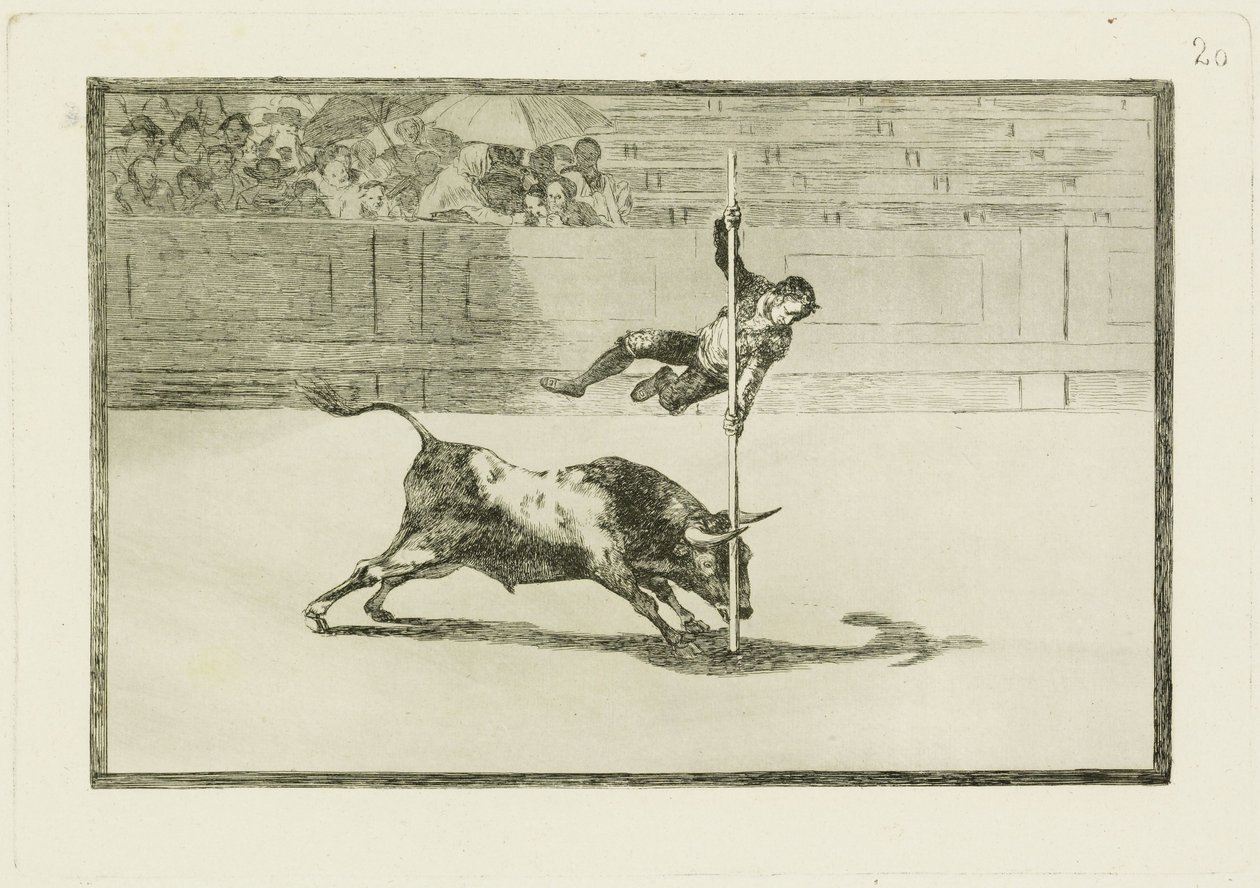 Juanito Apianis lethed og dristighed i arenaen i Madrid / Juanito Apianis smidighed og dristighed i arenaen i Madrid (Tauromaquia 20) af Francisco Jose de Goya y Lucientes