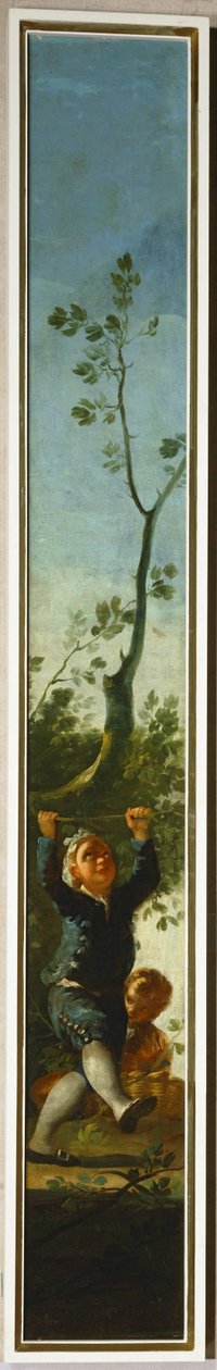 Lille dreng og et træ ... (maleri på lærred) af Francisco Jose de Goya y Lucientes