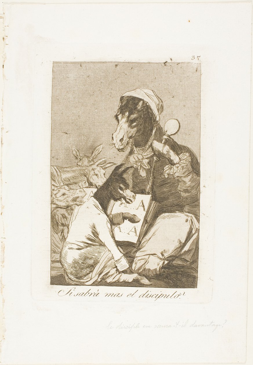 Kan eleven ikke vide mere?, plade 37 fra Los Caprichos af Francisco Jose de Goya y Lucientes