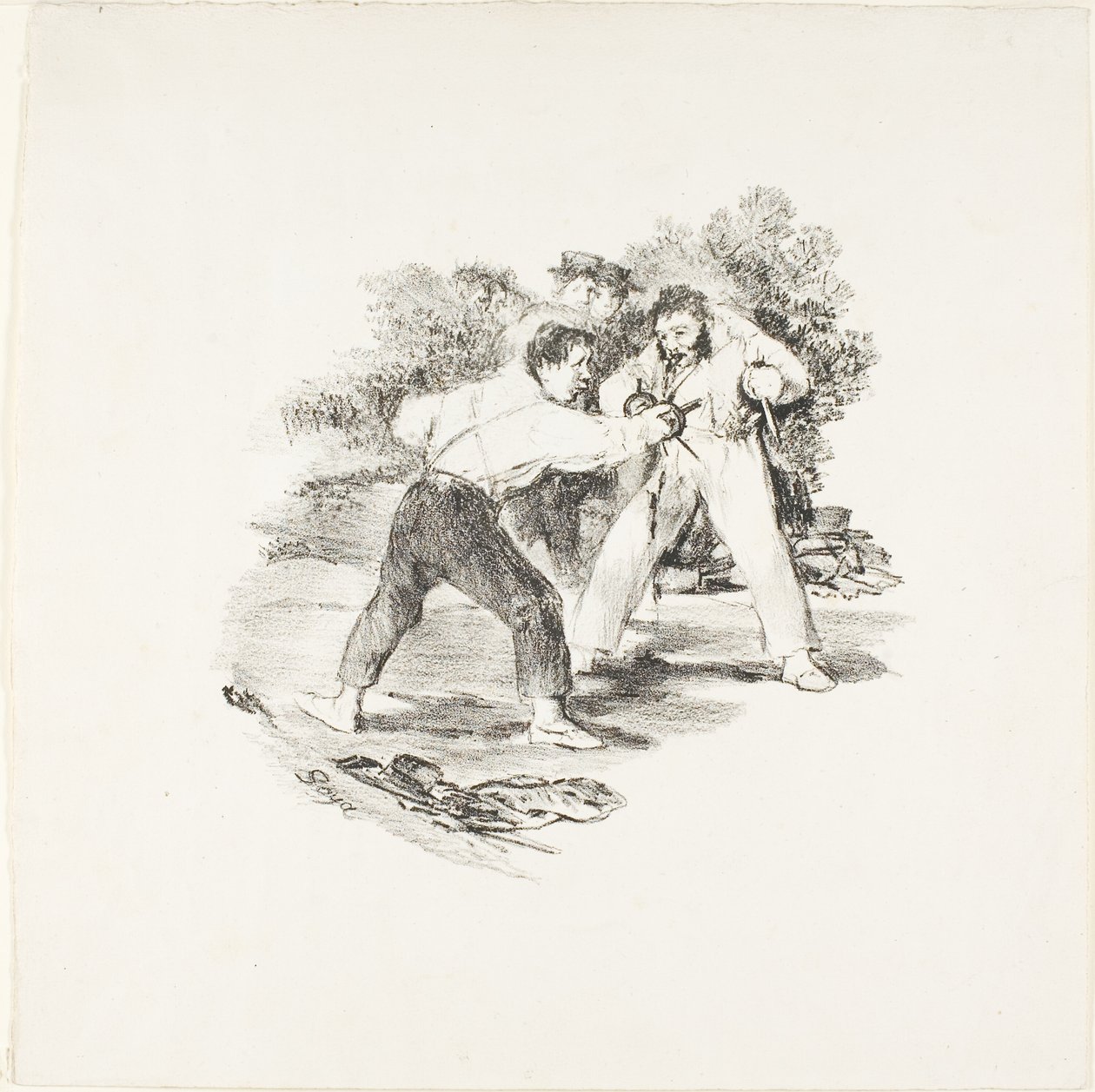 Moderne Duel af Francisco Jose de Goya y Lucientes