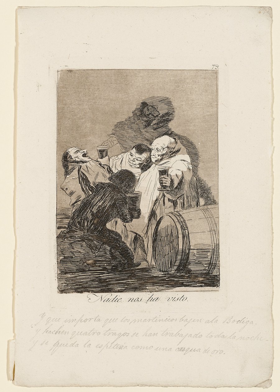 Ingen har set os, tallerken fra "Los Caprichos", 1799 af Francisco de Goya