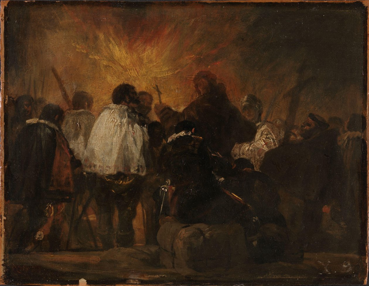 Nattescene fra inkvisitionen, ca. 1810 (olie på træ) af Francisco Jose de Goya y Lucientes