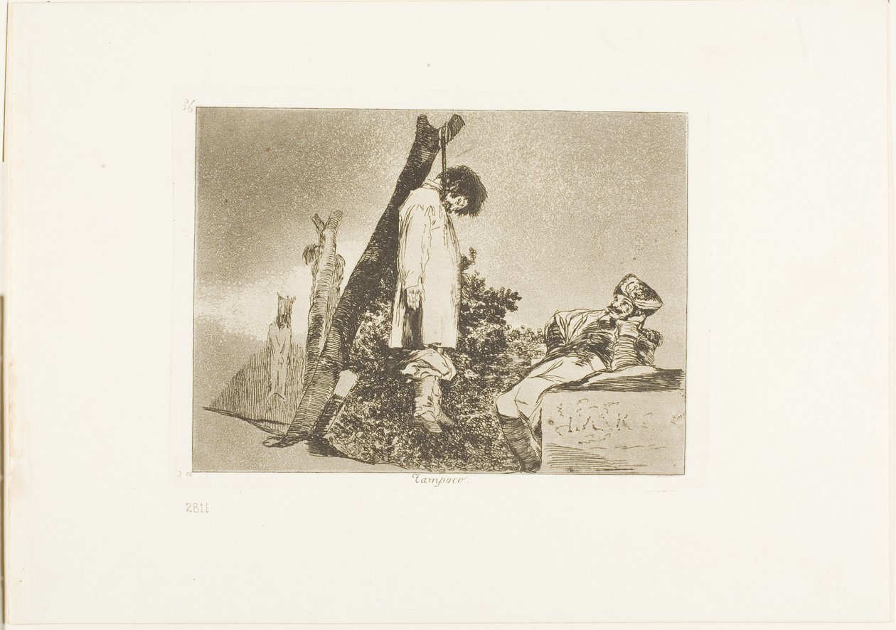 Ikke i dette tilfælde, plade 36 fra The Disasters of War af Francisco Jose de Goya y Lucientes