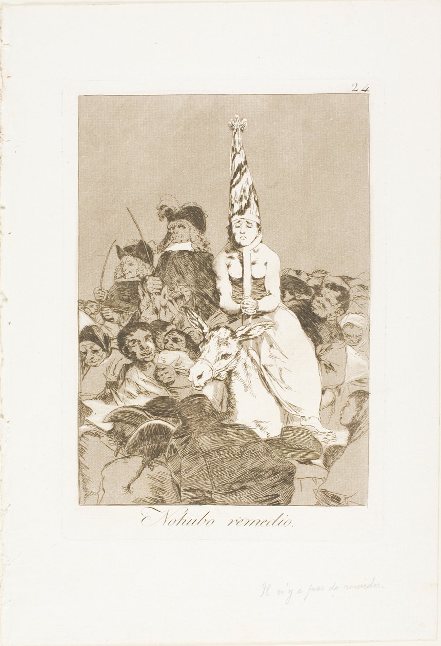 Der kunne ikke gøres noget ved det, plade 24 fra Los Caprichos af Francisco Jose de Goya y Lucientes