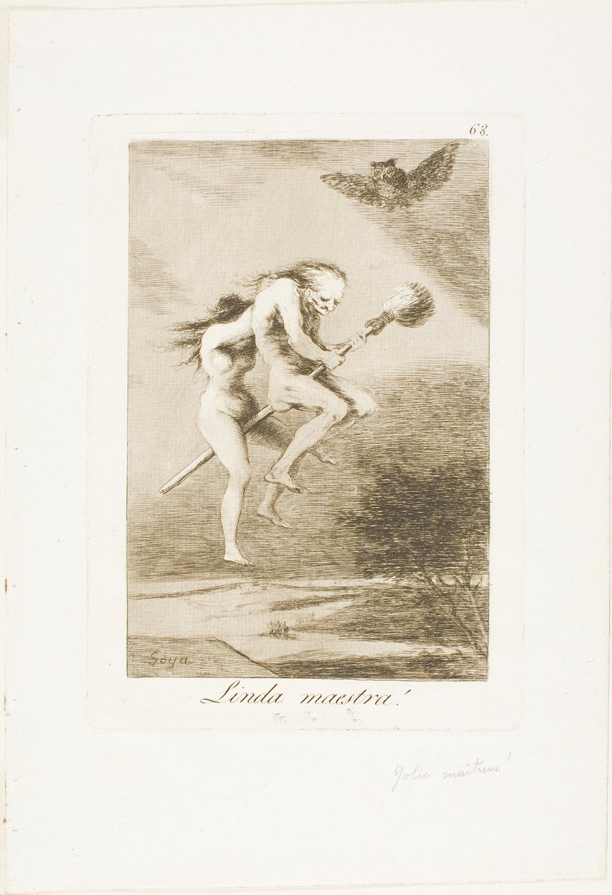 Pretty Teacher!, tallerken 68 fra Los Caprichos af Francisco Jose de Goya y Lucientes