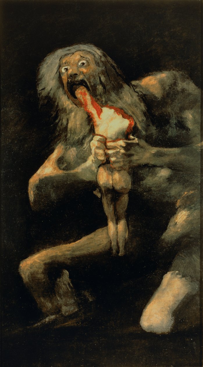 Saturn fortærer en af sine sønner af Francisco de Goya