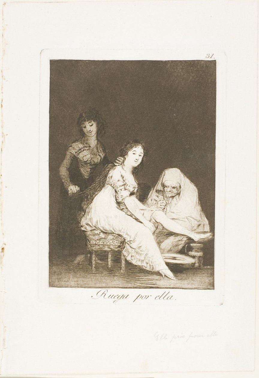 She Prays for Her, tallerken 31 fra Los Caprichos af Francisco Jose de Goya y Lucientes