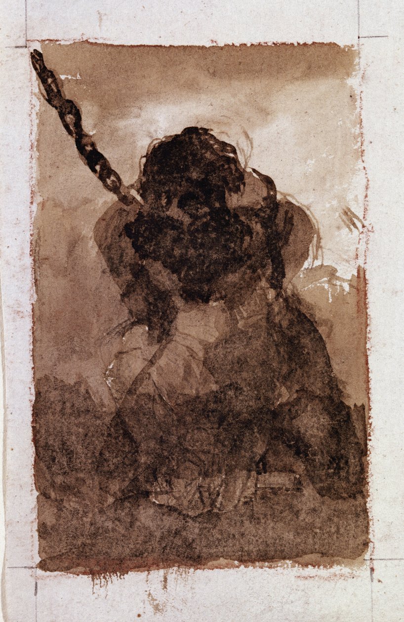 Silhuet af fangekæde (Tegning af Francisco de Goya