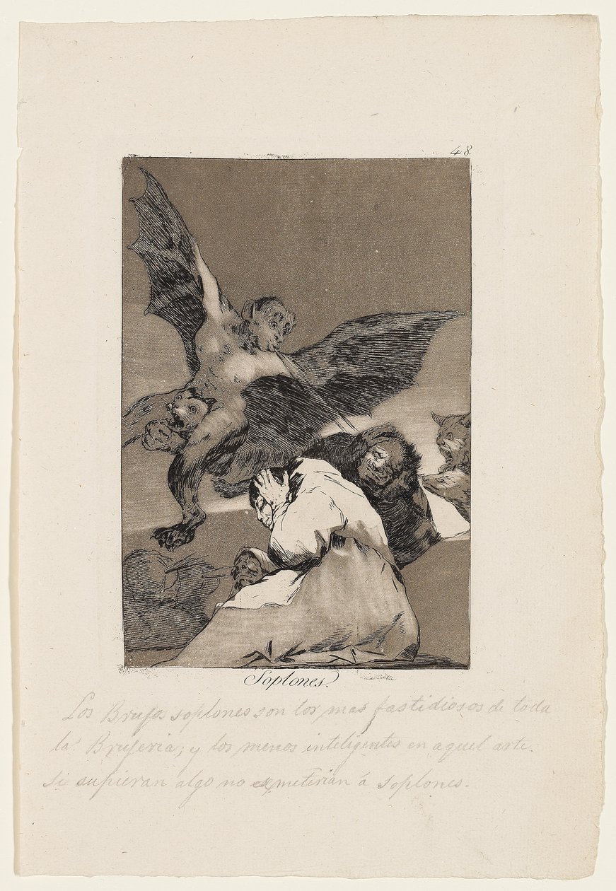Snitches, tallerken fra "Los Caprichos", 1799 af Francisco de Goya