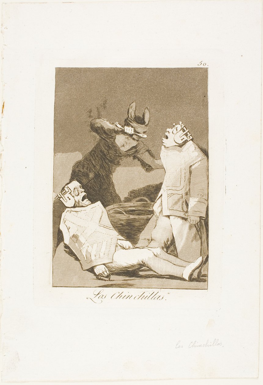 Chinchillaerne, tallerken 50 fra Los Caprichos af Francisco Jose de Goya y Lucientes