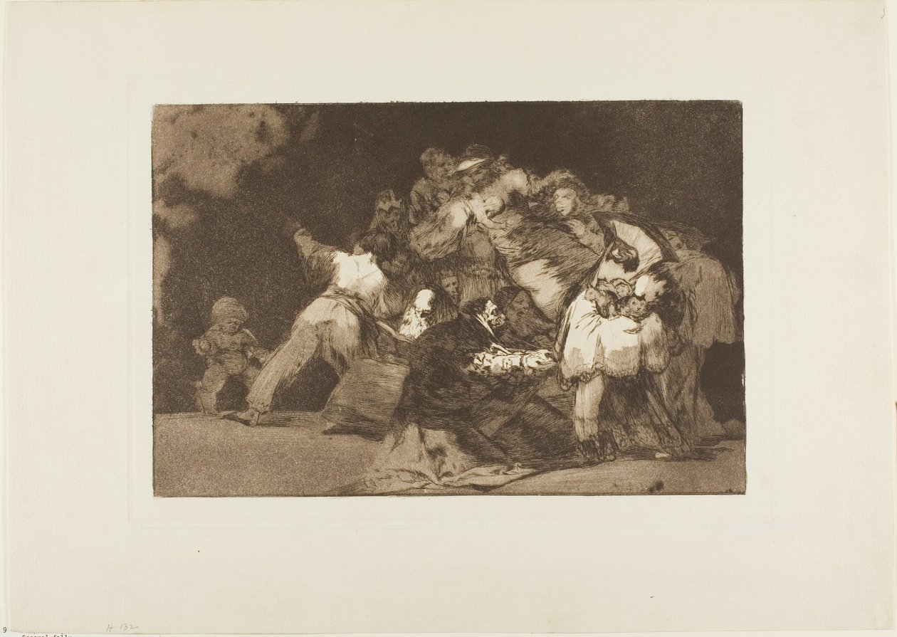 Kattens kløer og den hengivnes dragt - ligesom lasten ofte er klædt i dydens dragt, planche ni fra Los Proverbios af Francisco Jose de Goya y Lucientes