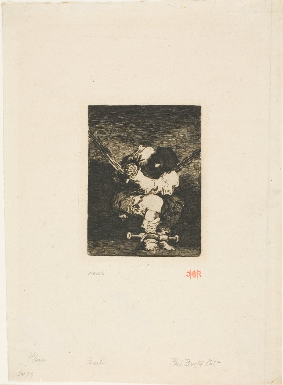 Varetægtsfængslingen er lige så barbarisk som forbrydelsen ("Den lille fange") af Francisco Jose de Goya y Lucientes
