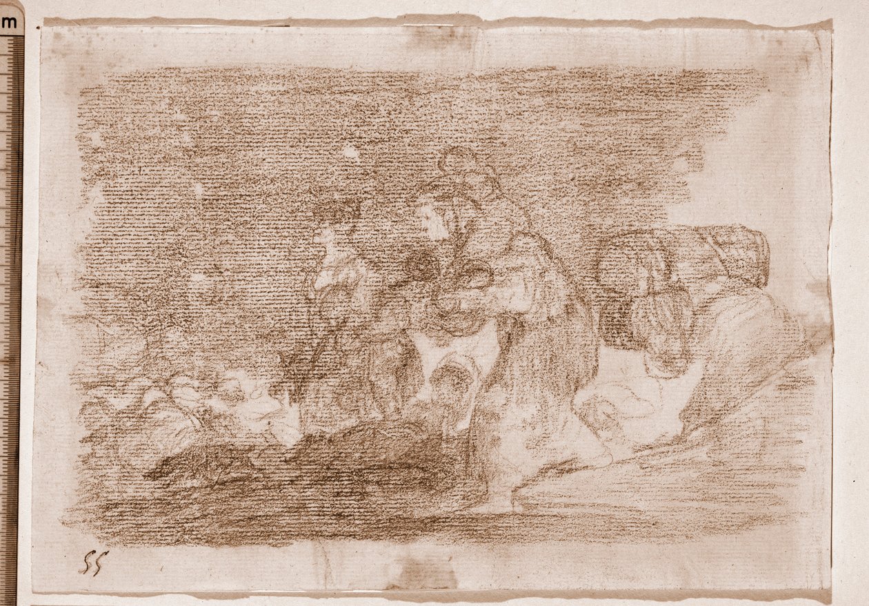 The Disasters of War: Og dette også (forberedende tegning af Francisco de Goya