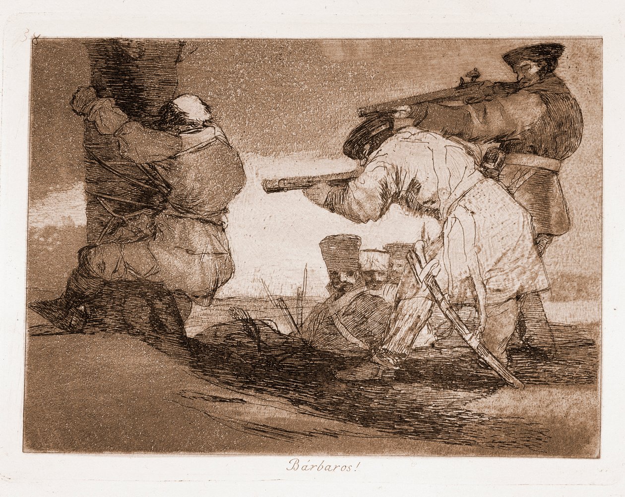 The Disasters of War: Barbarians! (Gravering efter forberedende tegning af Francisco de Goya